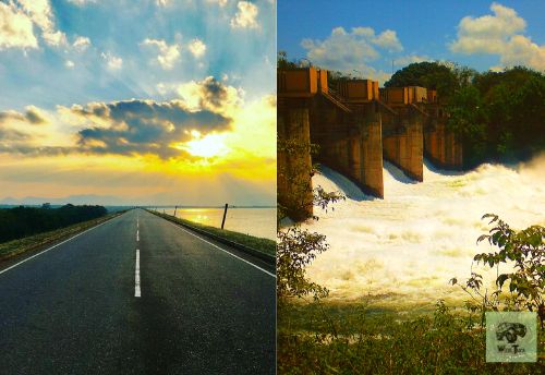 The image shows some photographs of Udawalawe Dam The image shows some photographs of Udawalawe Dam