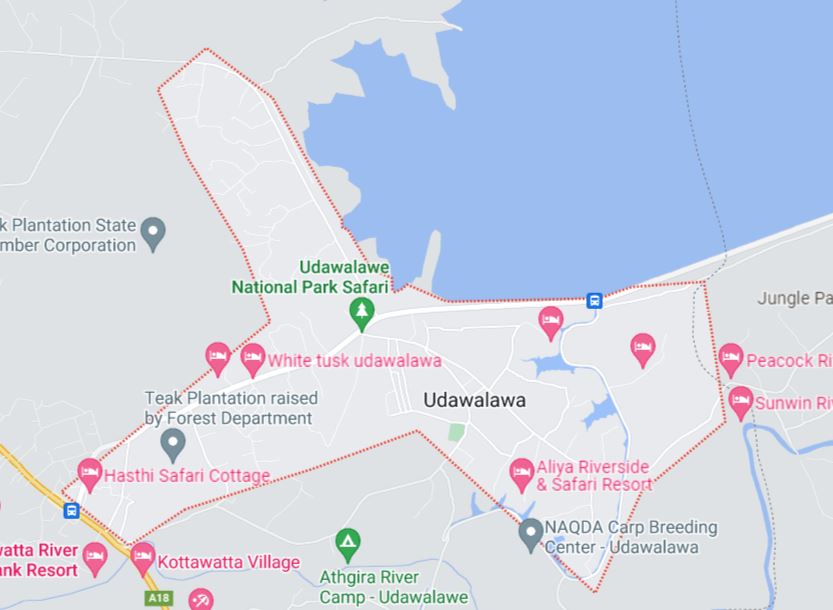 the map showing Udawalawe, Sri Lanka Udawalawe, Sri Lanka